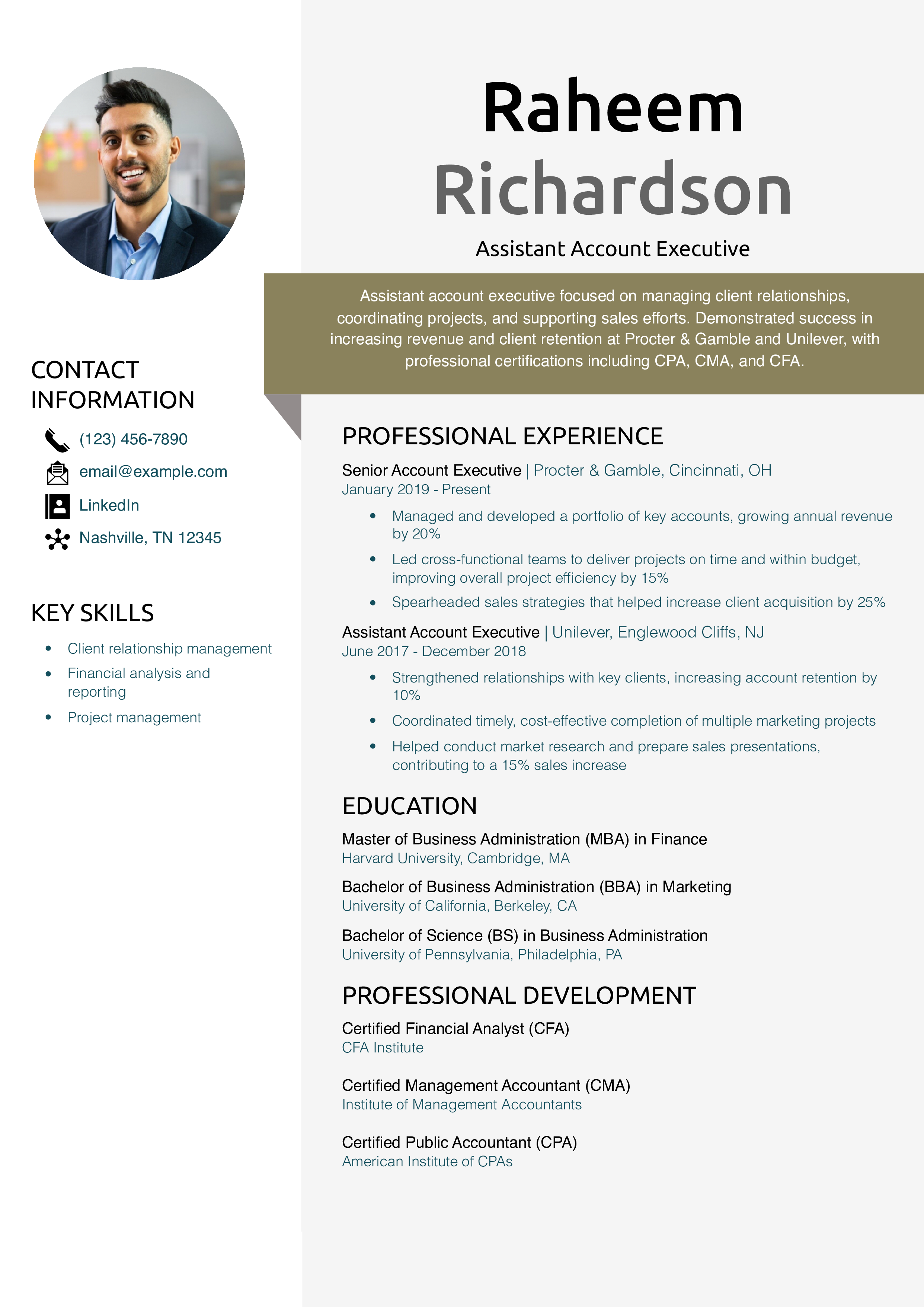 Assistant Account Executive Resume Templates