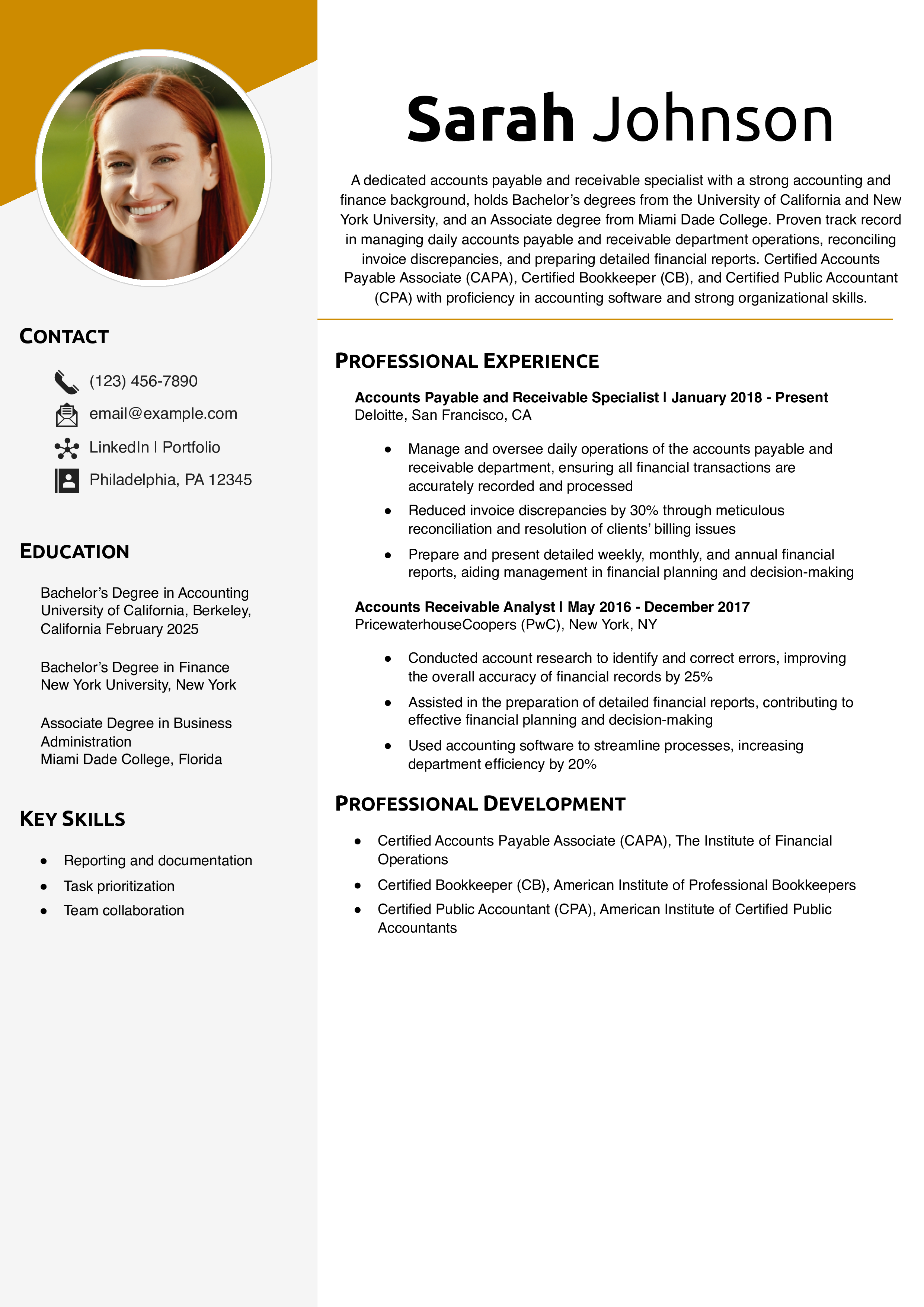 Accounts Payable and Receivable Specialist Resume Templates®168极速赛车体彩官方网站