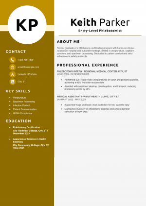 Entry-Level Phlebotomist Resume Example
