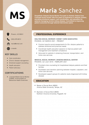 Dialysis Social Worker Resume Example