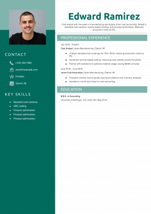 Cost Analyst Resume Example