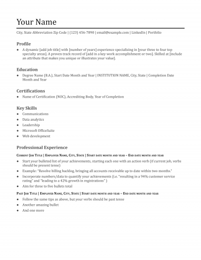 Best Blank Resume Examples and Templates for 2025